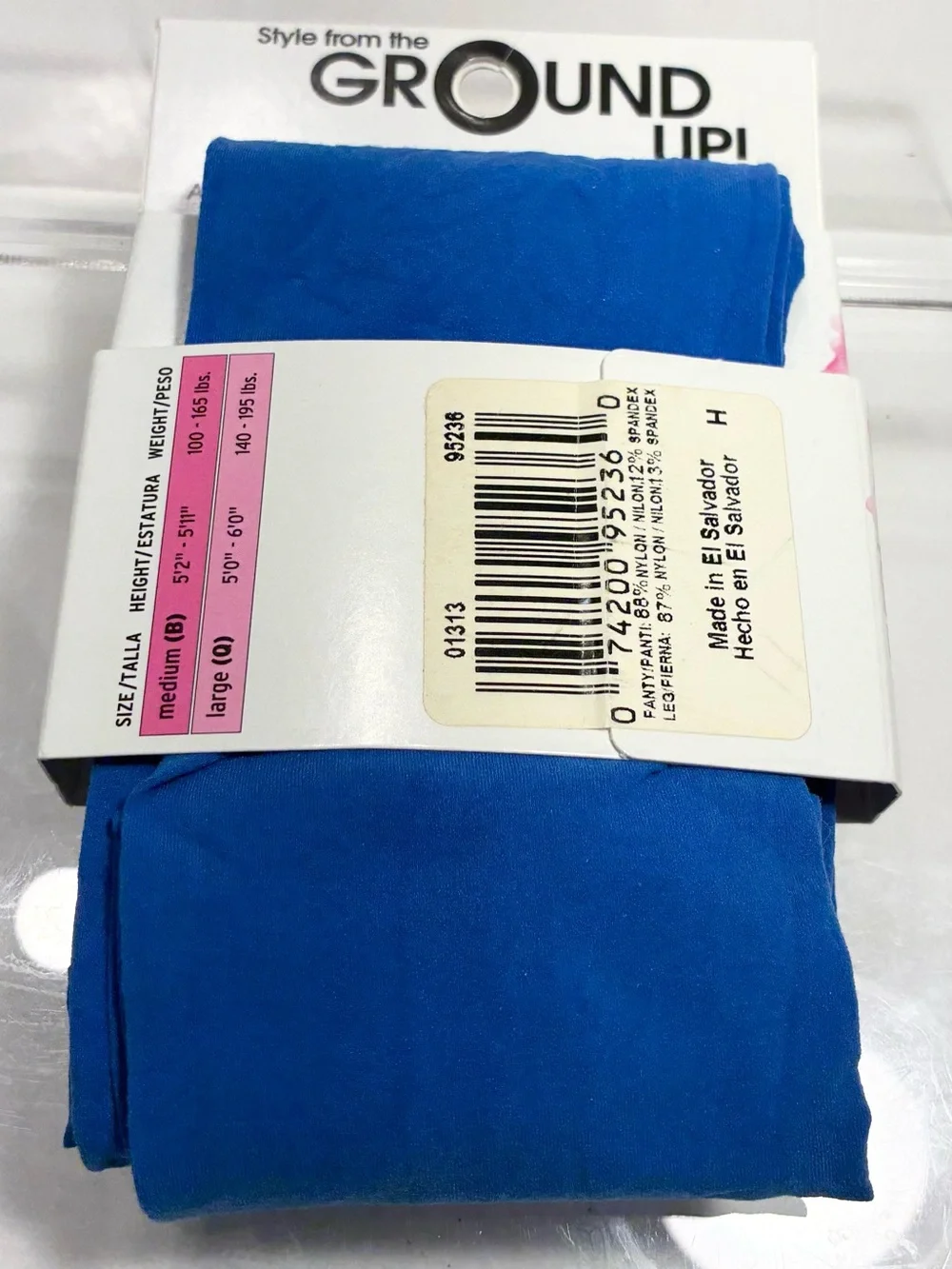 L’eggs Control Top Royal Blue Seasonless Tights Size Large